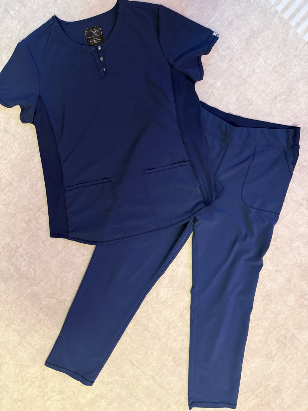 Cherokee Navy Blue Women's Scrub Top & Pants Set